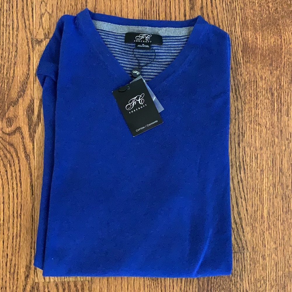 FoxCroft pullover sweater cashmere/cotton